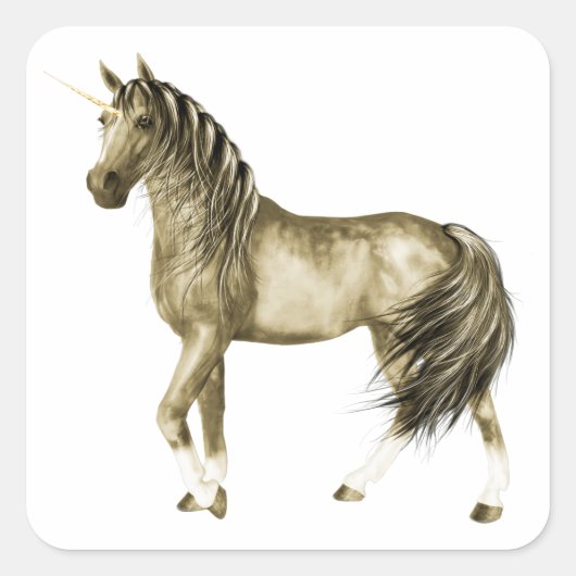 de Golden Unicorn Sticker (Voorkant)
