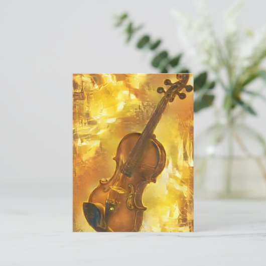 De Golden Violin Digital Art Briefkaart (Staand voorkant)