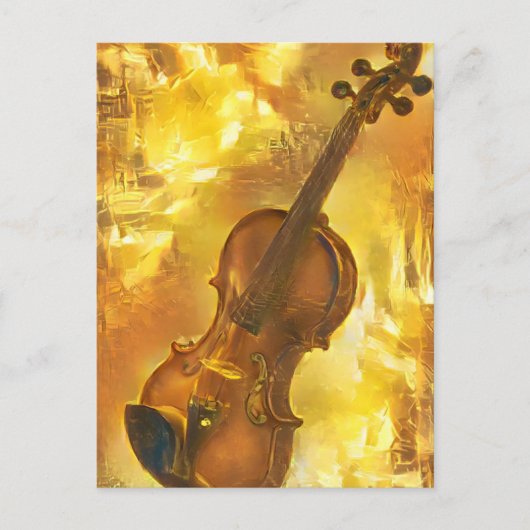 De Golden Violin Digital Art Briefkaart (Voorkant)