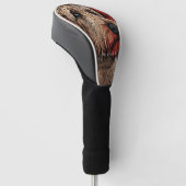 De Goldendoodle Hond, Rood en Zwart 002 - Ulises D Golfheadcover (Schuin)