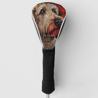 De Goldendoodle Hond, Rood en Zwart 002 - Ulises D Golfheadcover