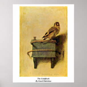 De Goldfinch. Door Carel Fabritius Poster