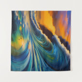 De golf bij zonsopgang wandkleed (Voorkant (horizontaal))