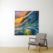 De golf bij zonsopgang wandkleed (In situ)