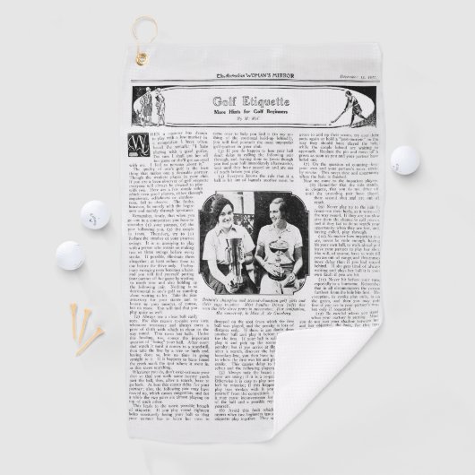 De  Golf Etiquette Golf Towel van 1930 Golfhanddoek (Insitu)