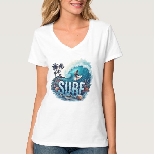 De golf surfen t-shirt (Voorkant)