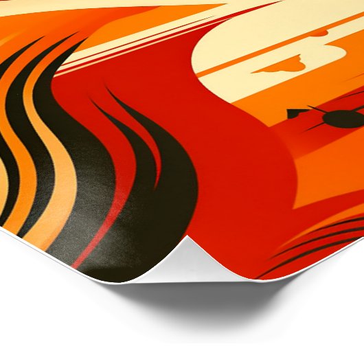 De golf uit de jaren 60 perfect poster (Hoek)