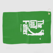 De Golf Vader Met Naam Grappig Golf Thema Golfhanddoek (Horizontaal)