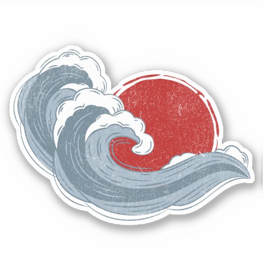 De golf van Kanagawa Sticker (Voorkant)