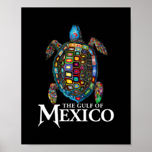 De Golf Van Mexico Edm Muziek Rave Dans Zeeschildp Poster