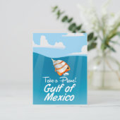 De Golf van Mexico reisposter cartoon. Briefkaart (Staand voorkant)
