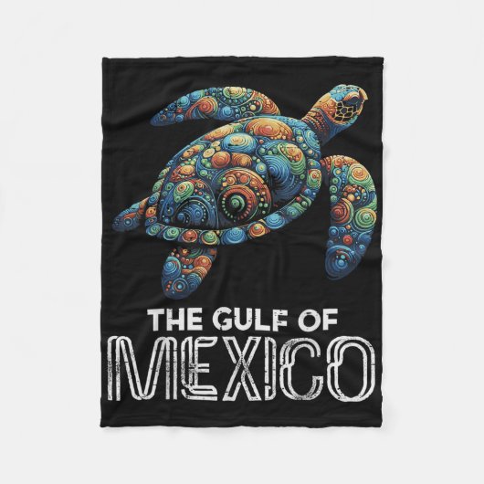 De Golf Van Mexico Schildpad Kleurrijke Mexicaanse Fleece Deken (Voorkant)