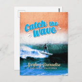 De golf vangen - Surfparadijs Briefkaart (Voorkant / Achterkant)