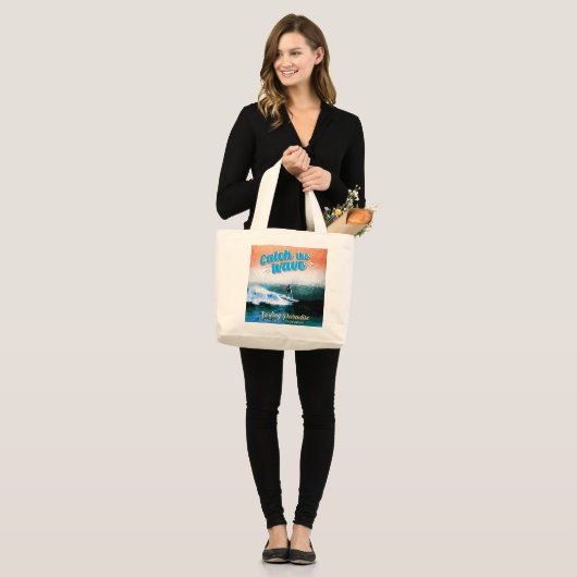 De golf vangen - Surfparadijs Grote Tote Bag (Voorkant (model))