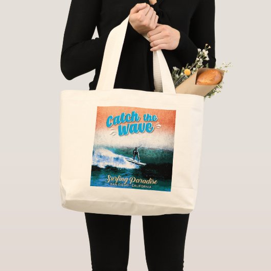 De golf vangen - Surfparadijs Grote Tote Bag (Voorkant (product))
