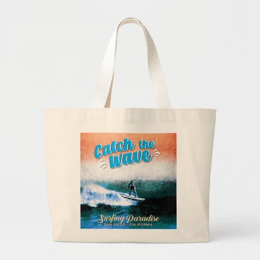 De golf vangen - Surfparadijs Grote Tote Bag (Voorkant)