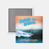 De golf vangen - Surfparadijs Magneet (Voorkant / Achterkant)