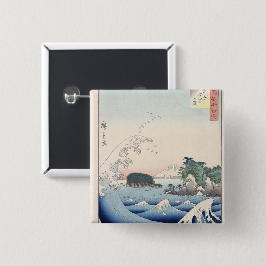 De golf vierkante button 5,1 cm (Voorkant /achterkant)