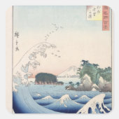 De golf vierkante sticker (Voorkant)