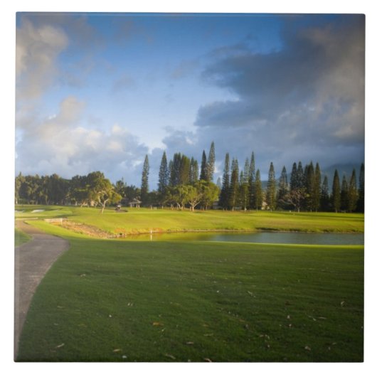 De golfbaan Makai in Princeville Tegeltje (Voorkant)