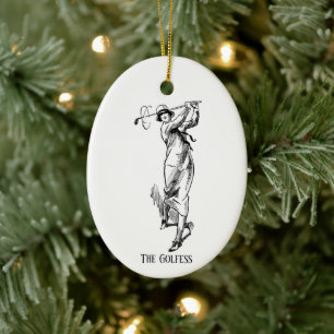 'De  Golfdame' Keramisch Ornament