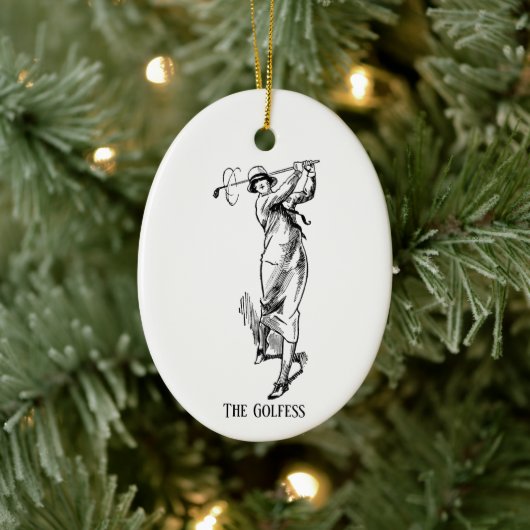 'De Golfdame' Keramisch Ornament (Boom)