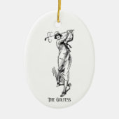 'De Golfdame' Keramisch Ornament (Voorkant)