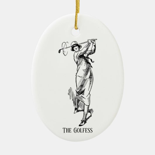 'De  Golfdame' Keramisch Ornament (Voorkant)