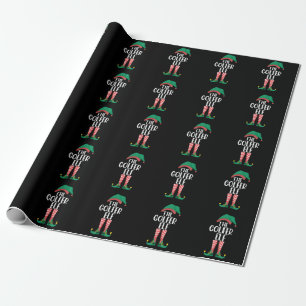 De Golfer Elf Golf Familie Bijpassende Kerstmis Cadeaupapier