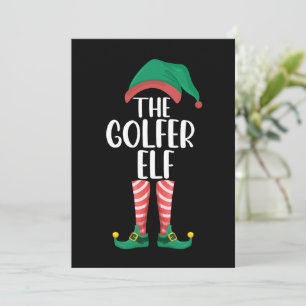 De golfer elf golf familie bijpassende Kerstmis Kaart