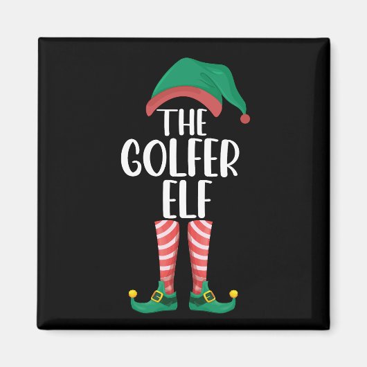 De golfer elf golf familie bijpassende Kerstmis Magneet (Voorkant)