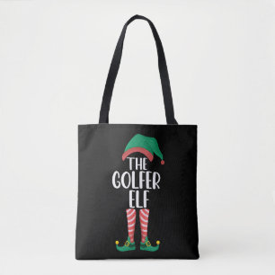 De golfer elf golf familie bijpassende Kerstmis Tote Bag