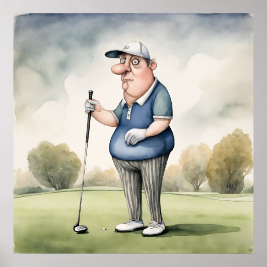 De Golfer - Golf Art Print (Voorkant)