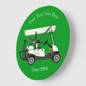 De Golfer Golf Cart Wandklok (Hoek)