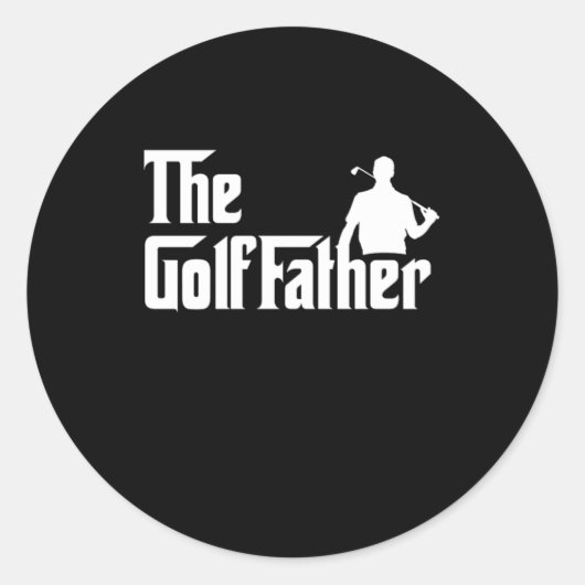 De Golffather Vader Golf Golfer Golfing Gift Ronde Sticker (Voorkant)