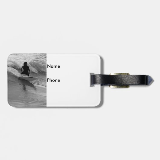 De golfgrayscale overleven bagagelabel (Achterkant horizontaal)