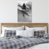 De golfgrayscale overleven canvas afdruk (Insitu (Slaapkamer))