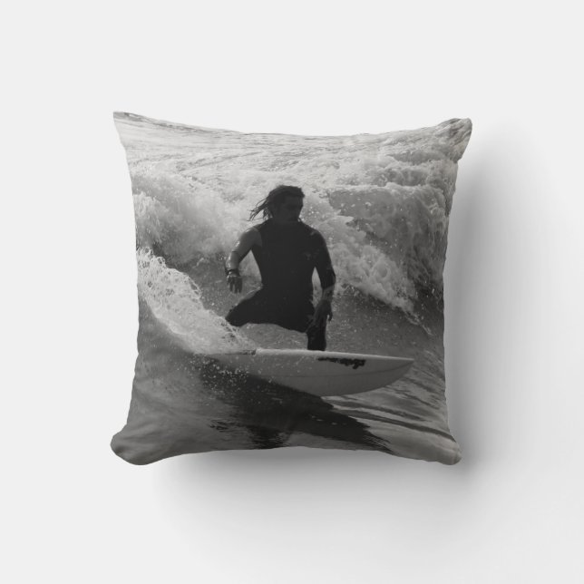 De golfgrayscale overleven kussen (Voorkant)