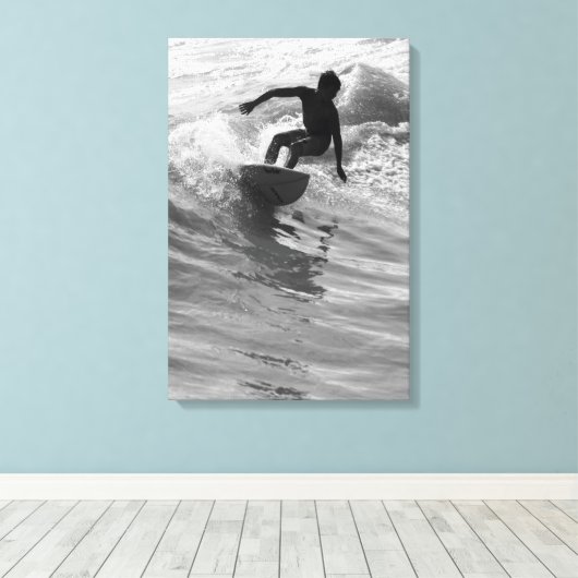 De golfgrayscale uitrusten canvas afdruk (Insitu (Houten vloer))