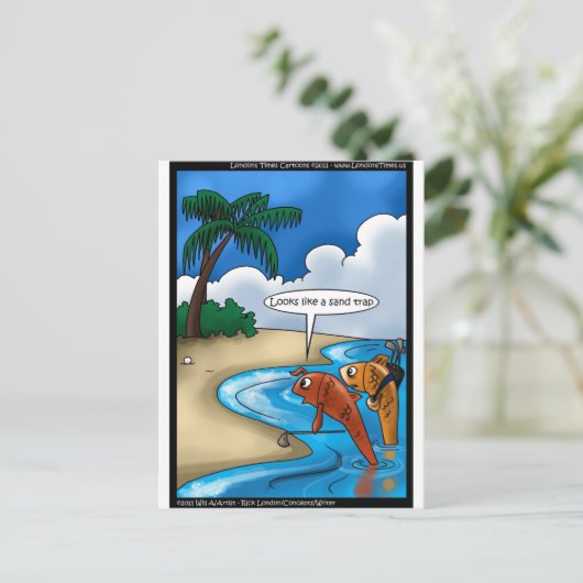 De Golfing Fish Funny T - shirts Kaarten en andere (Staand voorkant)