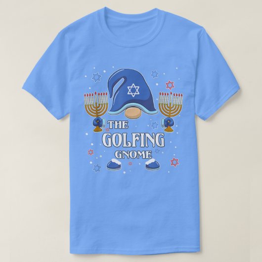 De Golfing Gnome Hanukkah Matching Family Pajama T-shirt (Design voorkant)