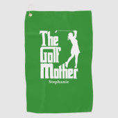 De golfmoeder met naam Funny Golf Theme Golfhanddoek (Voorkant)