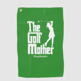 De golfmoeder met naam Funny Golf Theme Golfhanddoek