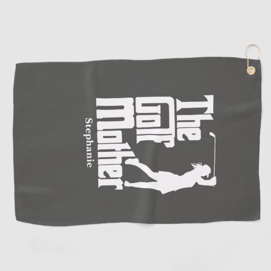 De golfmoeder met naam Funny Golf Theme Golfhanddoek (Horizontaal)