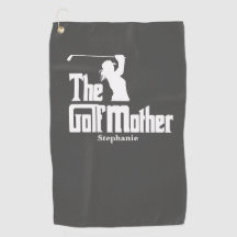De golfmoeder met naam Funny Golf Theme