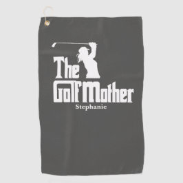 De golfmoeder met naam Funny Golf Theme Golfhanddoek