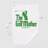 De golfmoeder met naam Funny Golf Theme Golfhanddoek (Insitu)