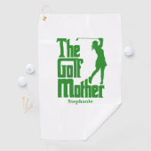 De golfmoeder met naam Funny Golf Theme Golfhanddoek (Insitu)