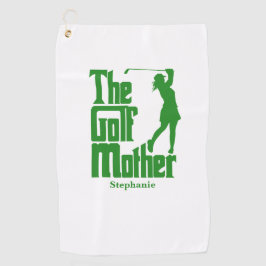 De golfmoeder met naam Funny Golf Theme Golfhanddoek
