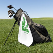 De golfmoeder met naam Funny Golf Theme Golfhanddoek (Groen)